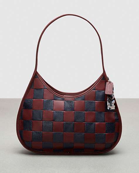 COACH®,Large Ergo in Checkerboard Patchwork Upcrafted Leather,Upcrafted Leather™,Large,New Bordeaux/Midnight Navy,Front View