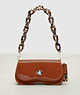 COACH®,Wavy Dinky in Crinkled Patent Coachtopia Leather,Burnished Amber,Front View