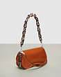 COACH®,Wavy Dinky in Crinkled Patent Coachtopia Leather,Small,Burnished Amber,Angle View