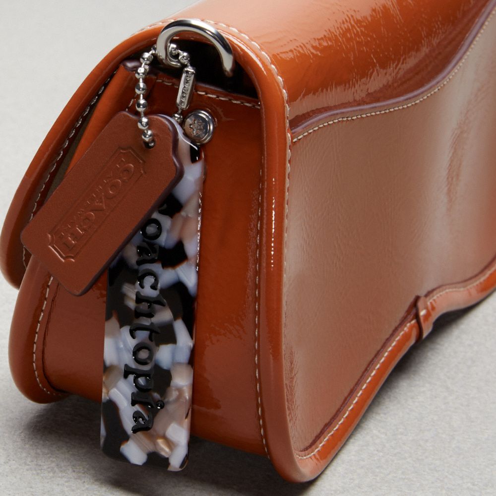 Wavy Wallet With Crossbody Strap In Crinkled Patent Coachtopia