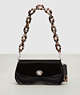 COACH®,Wavy Dinky in Crinkled Patent Coachtopia Leather,Small,Black,Front View