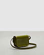 COACH®,Wavy Wallet with Crossbody Strap in Crinkled Patent Coachtopia Leather,Mini,Olive Green,Angle View