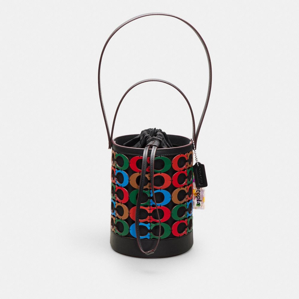 Coach Bucket Bag In Scrappy C Upcrafted Leather In Multi