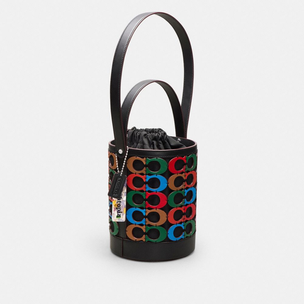 Coach Bucket Bag In Scrappy C Upcrafted Leather In Multi