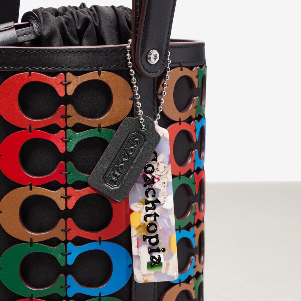 Coach Bucket Bag In Scrappy C Upcrafted Leather In Multi