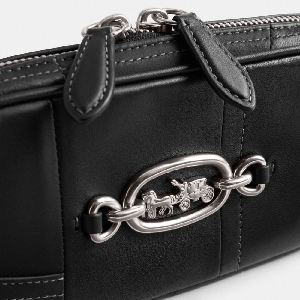 Shop Coach Avery Shoulder Bag In Patchwork In Silver/black