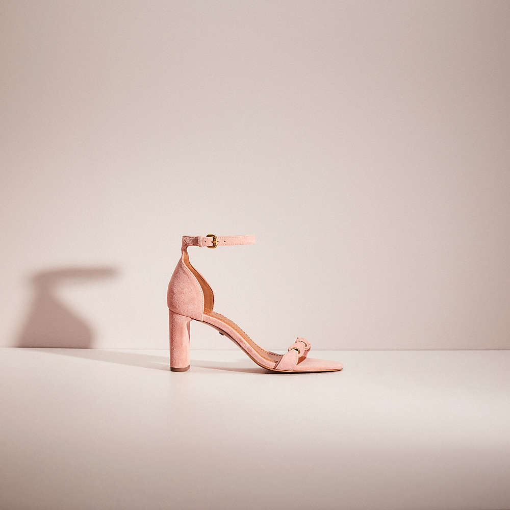 Coach Restored Heel Sandal With  Link In Peony