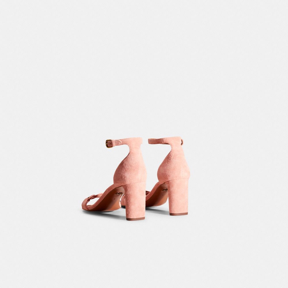 Coach Restored Heel Sandal With  Link In Peony