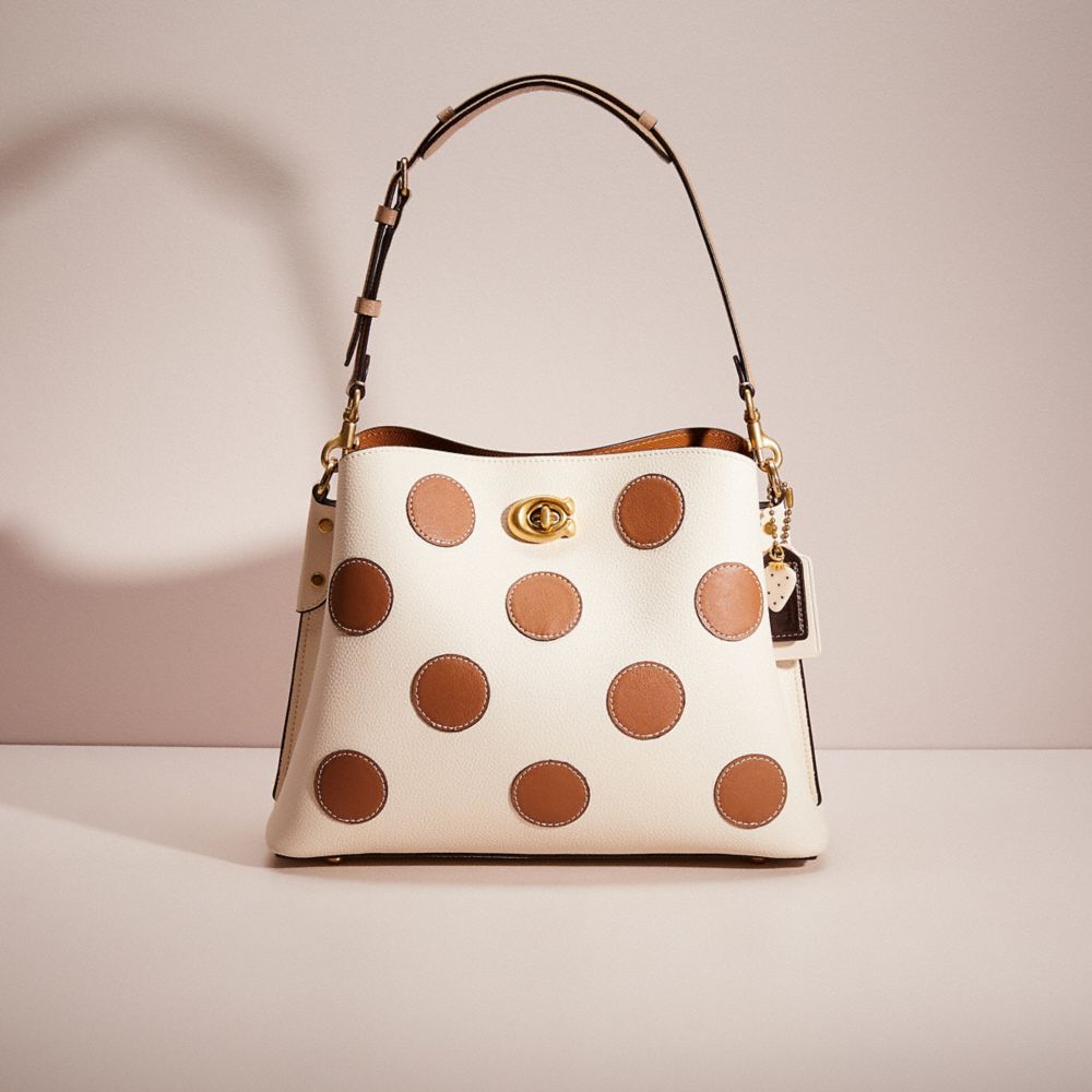 Coach Upcrafted Willow Shoulder Bag In Colorblock In Brass/chalk Multi