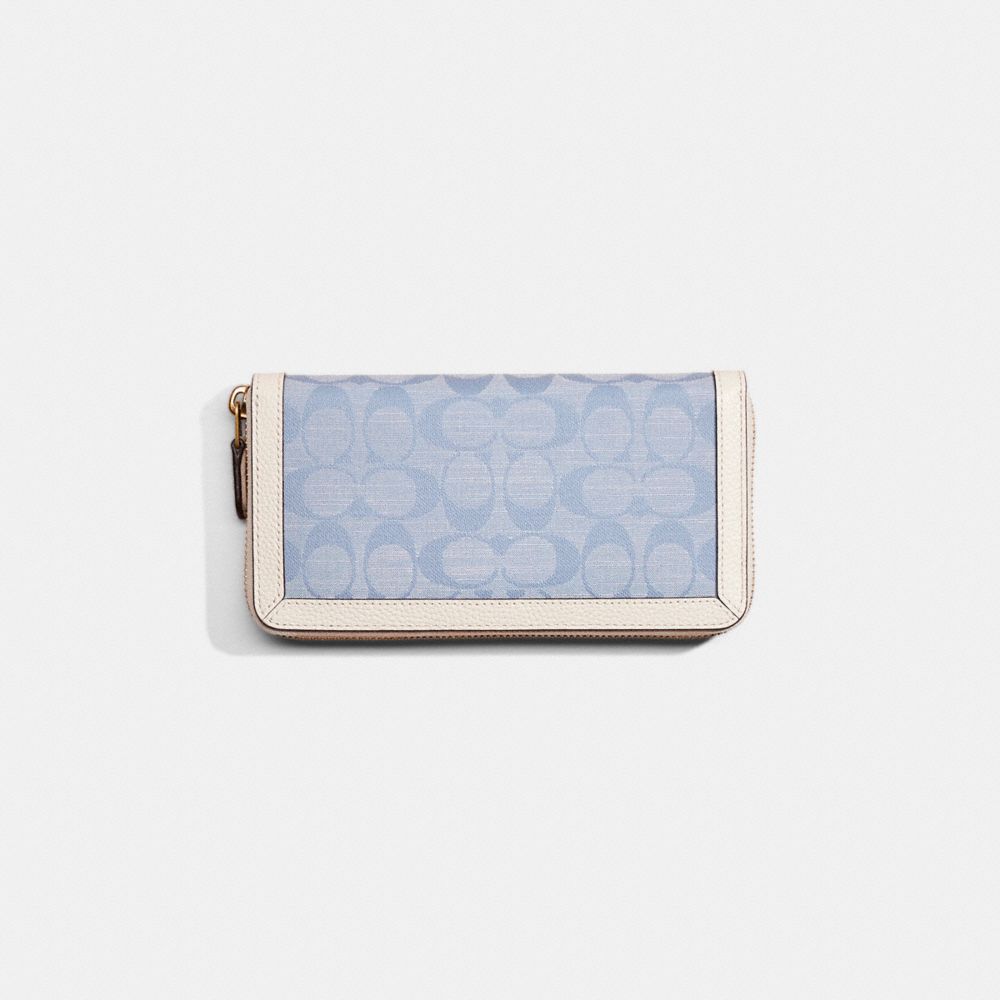Coach blue 2025 denim wallet