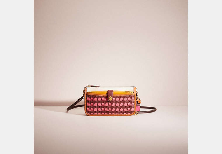 COACH®,UPCRAFTED NOA POP-UP MESSENGER IN COLORBLOCK,Polished Pebble Leather,Small,Brass/Chalk Multi,Front View