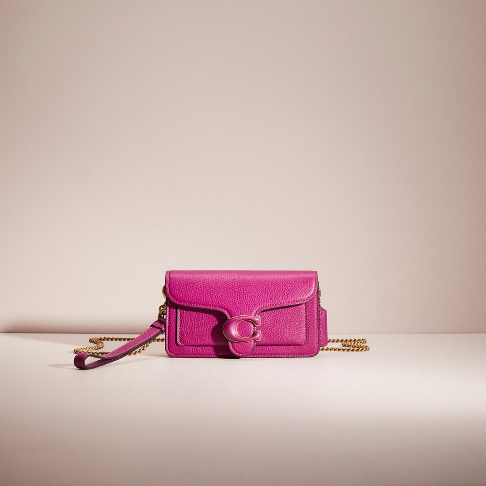 Coach Restored Tabby Crossbody Wristlet In Brass/deep Plum