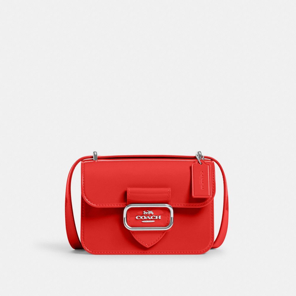 COACH®,Jelly Morgan Square Crossbody Bag,Crossbody,Logo,Embossed,Metal,Day Party,Red,Front View