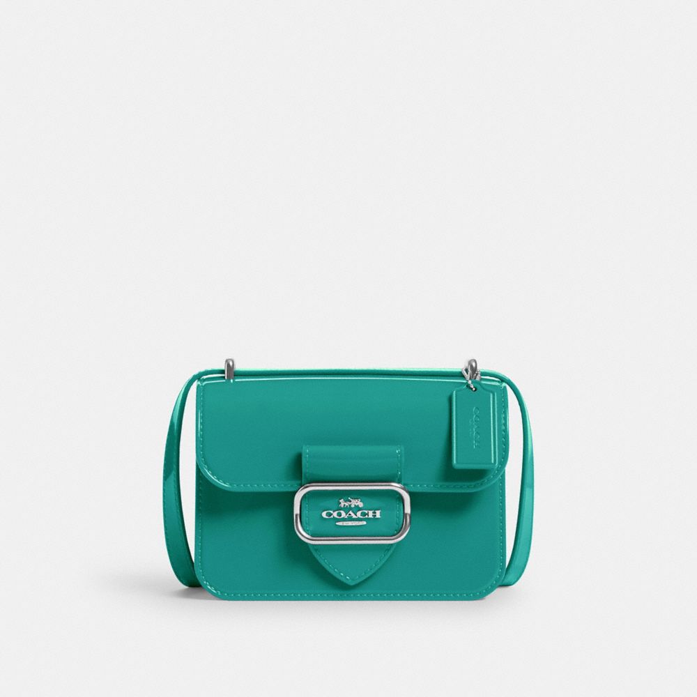 COACH®,Jelly Morgan Square Crossbody Bag,Crossbody,Logo,Embossed,Metal,Day Party,Green,Front View