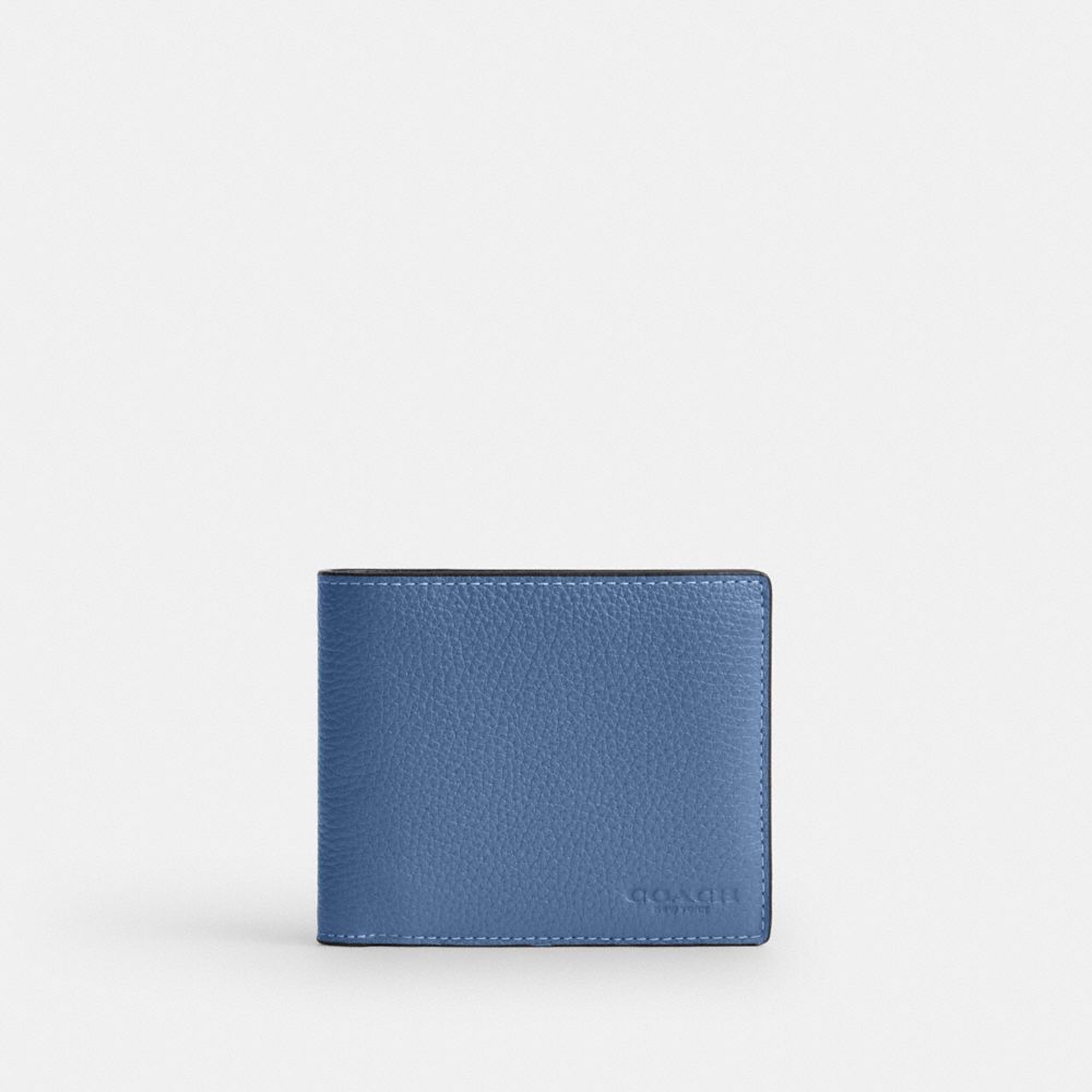COACH®,3-In-1 Wallet,Leather,Bi Fold,Casual,Blue,Front View