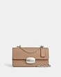 COACH®,ELIZA FLAP CROSSBODY,Leather,Silver/Taupe,Front View