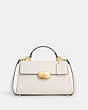 COACH®,ELIZA TOP HANDLE,Leather,Gold/Chalk,Front View
