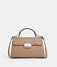 COACH®,ELIZA TOP HANDLE,Leather,Silver/Taupe,Front View