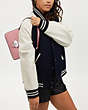 COACH®,ELIZA SHOULDER BAG,Leather,Silver/True Pink,Detail View