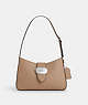 COACH®,ELIZA SHOULDER BAG,Leather,Silver/Taupe,Front View
