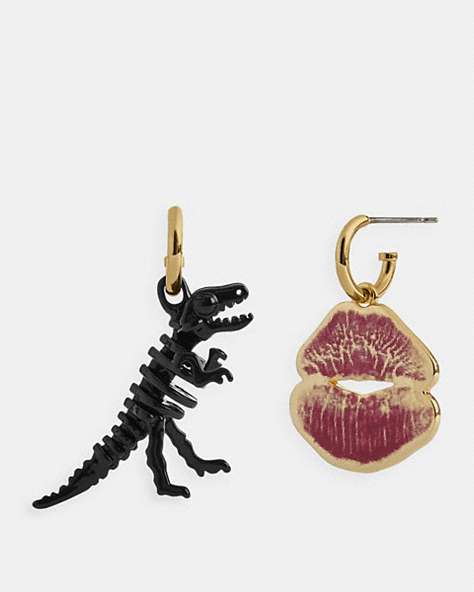 COACH®,BUY NOW MISMATCH EARRINGS,Buy Now,Gold/Pink,Front View