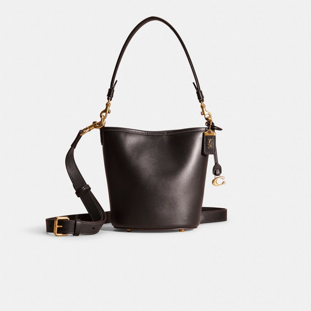 Coach Restored Dakota Bucket Bag 16 In Brass/black