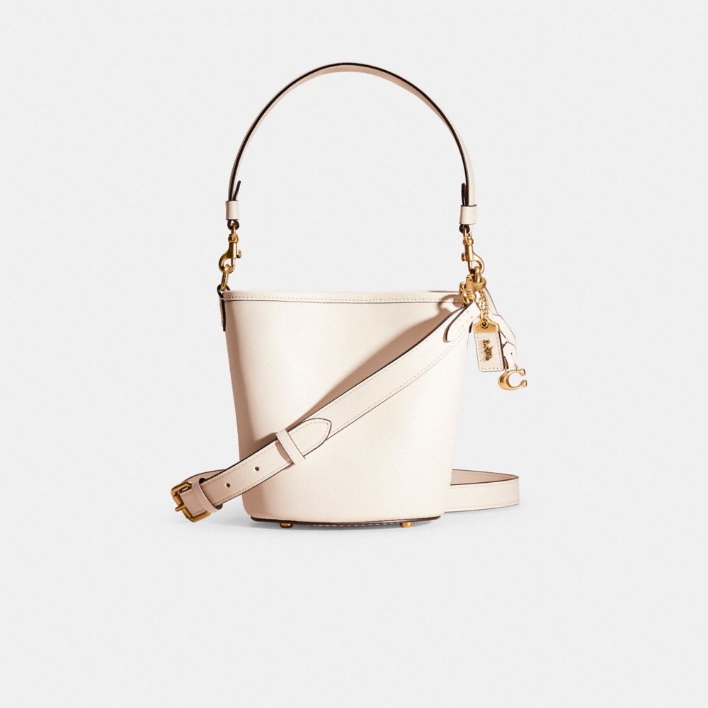 Coach Restored Dakota Bucket Bag 16 In Brass/chalk