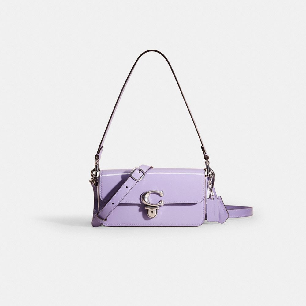 Coach Restored Studio Baguette Bag In Silver/light Violet