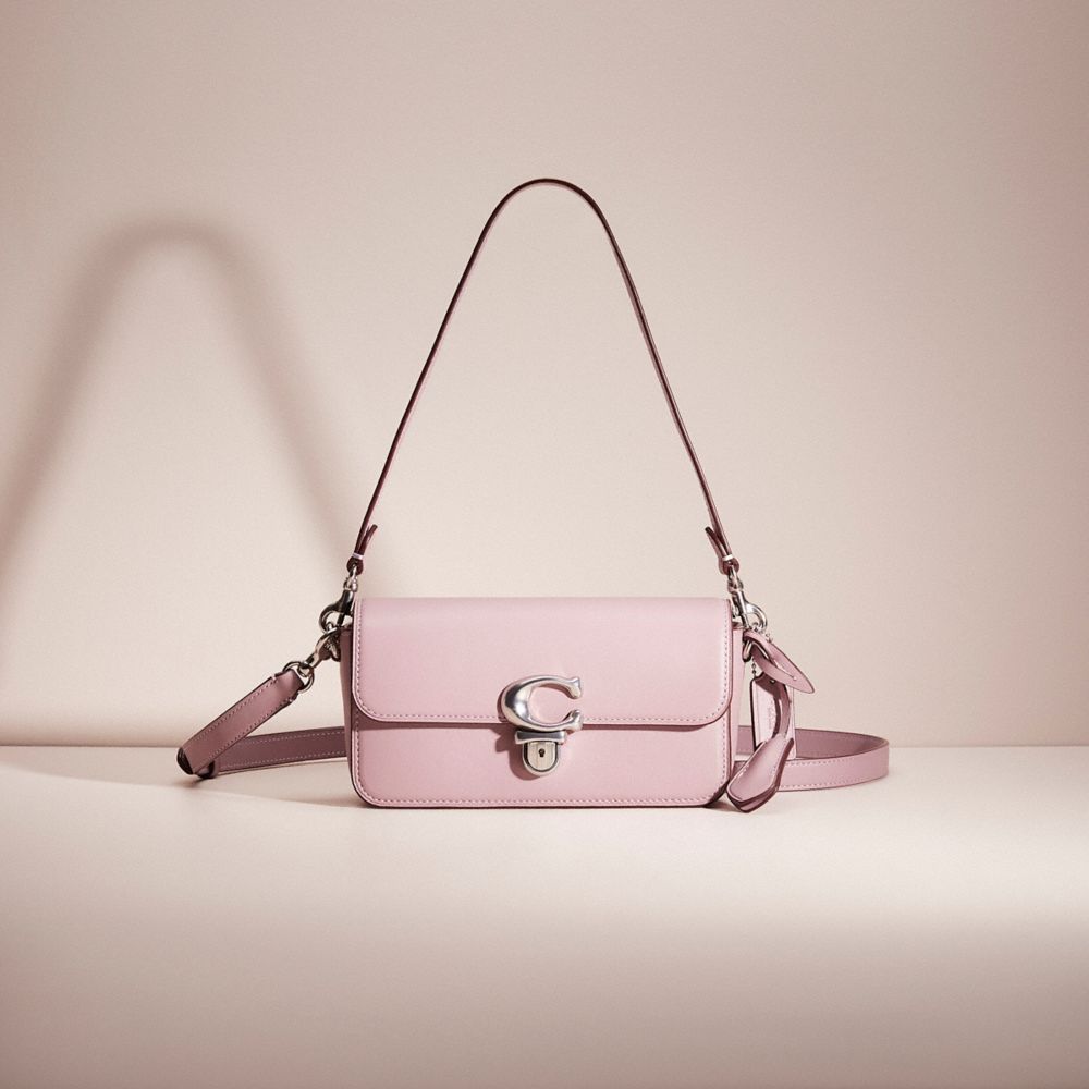 Coach Restored Studio Baguette Bag In Silver/faded Purple