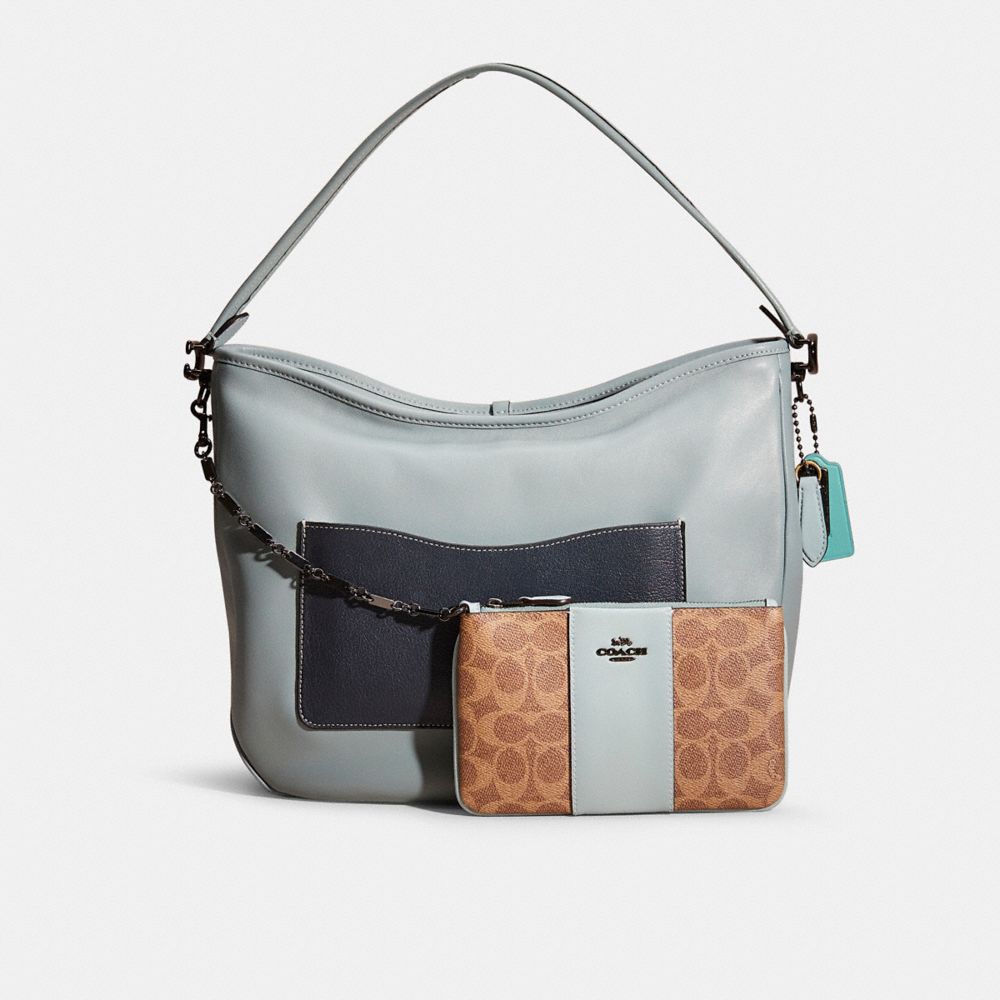 Shop Coach Upcrafted Soft Tabby Hobo In Sage/pewter