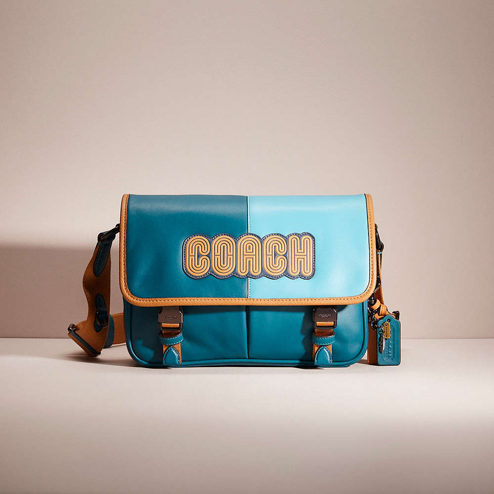 Coach Upcrafted League Messenger Bag In Deep Turquoise