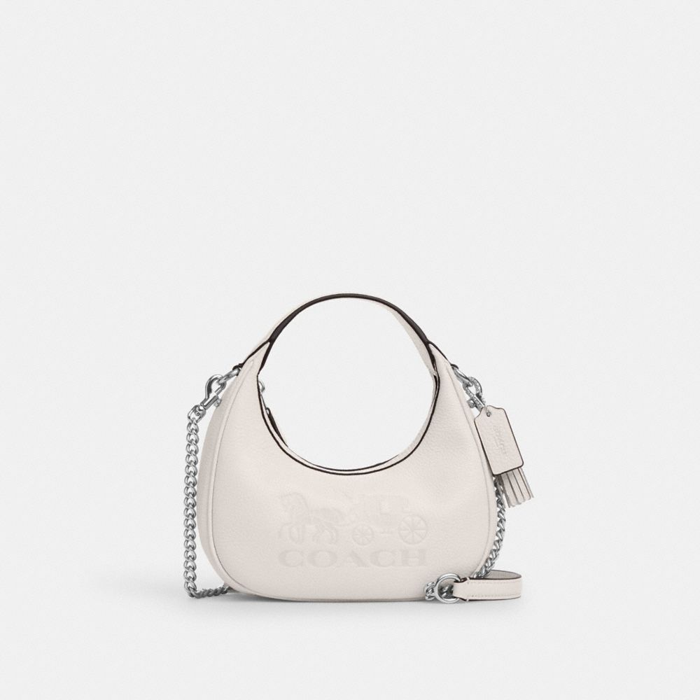 COACH®,Carmen Mini Crossbody,Leather,Crossbody,Chain Detail,Silver Metal,Day Party,,Front View