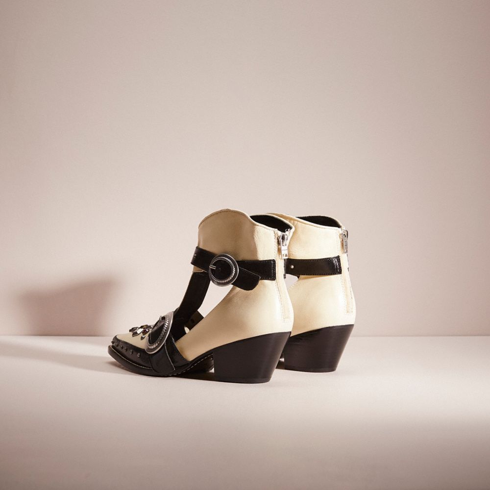 Shop Coach Restored Cut Out Western Creeper Bootie In Chalk/black