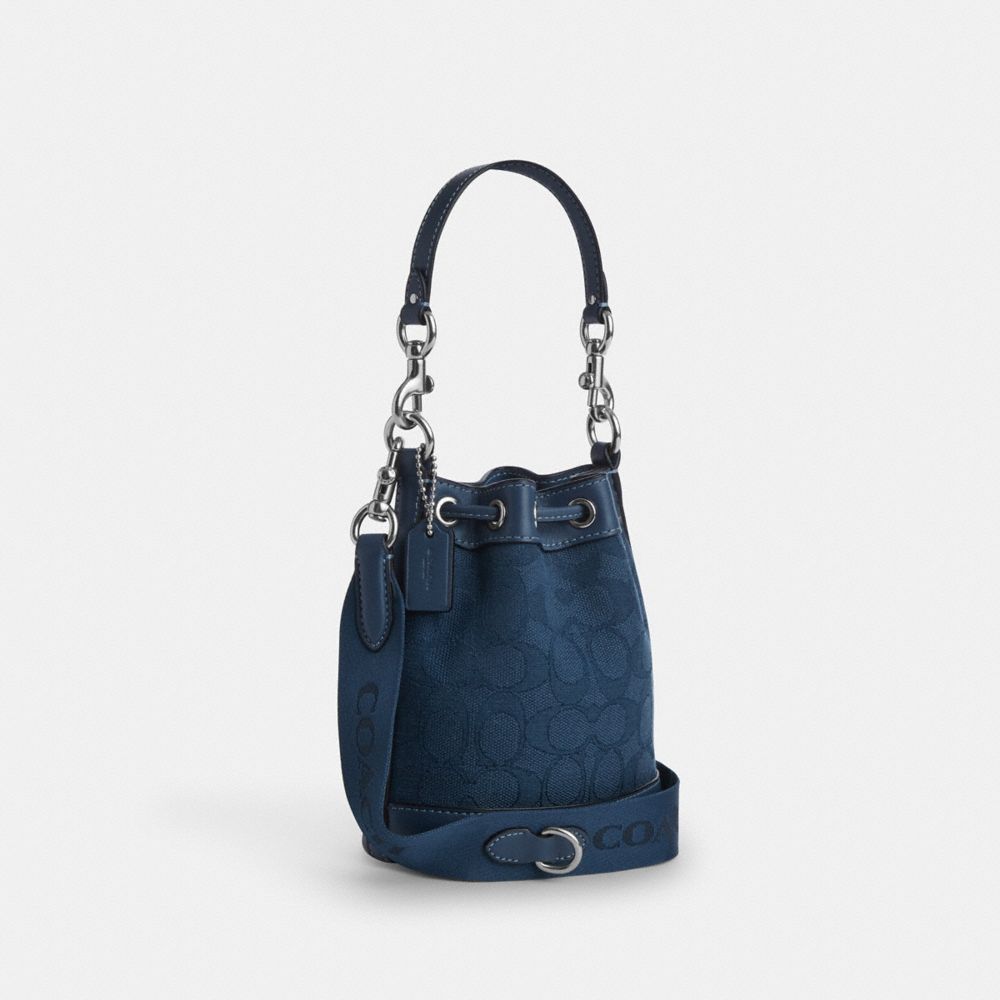COACH®,Mini Bucket Bag In Signature Jacquard,Cotton,Bucket,Casual,,Angle View