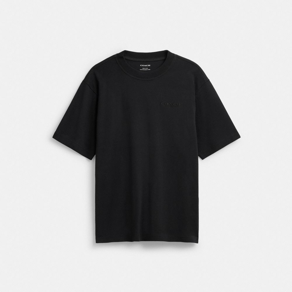 COACH®,T-Shirt In Organic Cotton,Cotton,T Shirt,Casual,Black,Front View