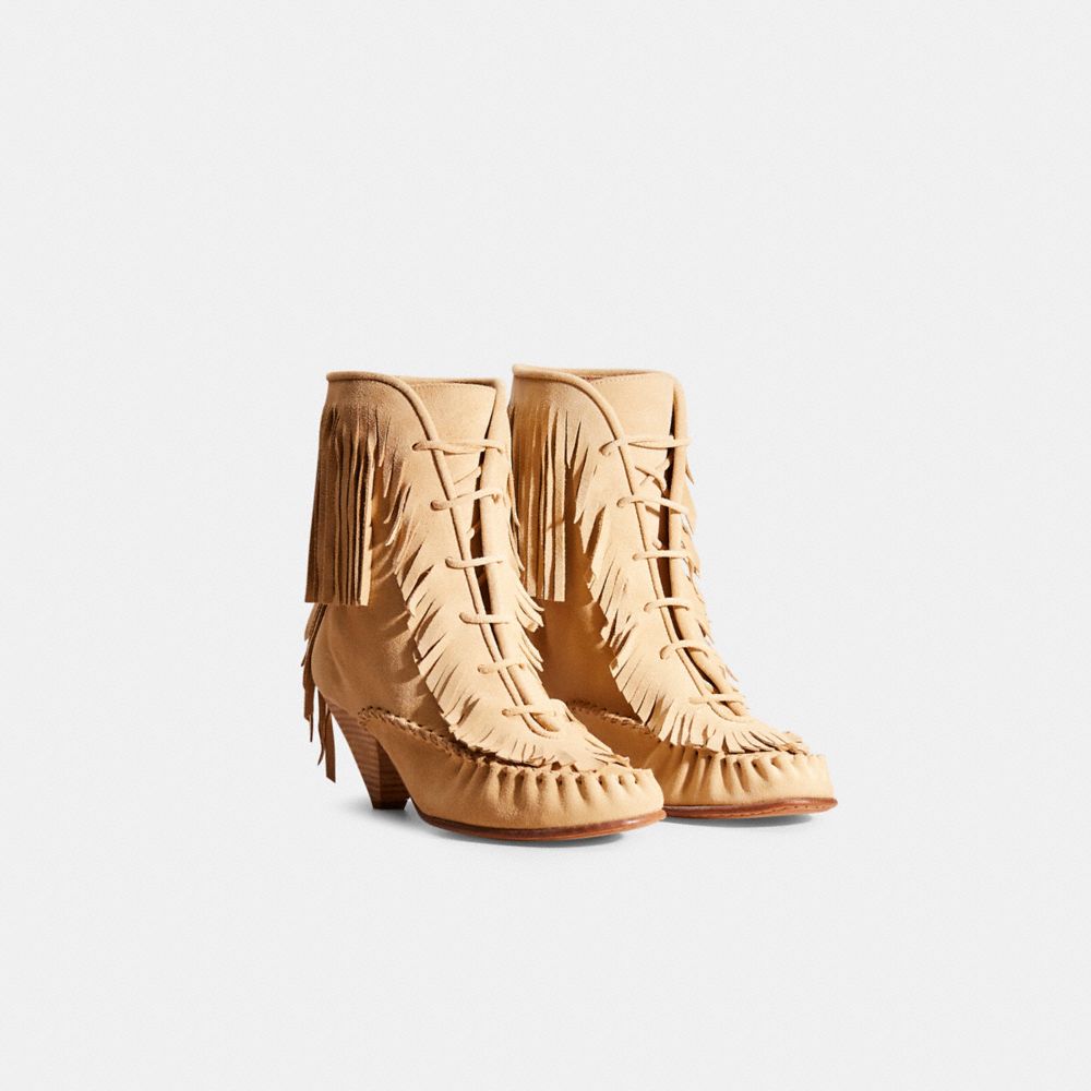 Shop Coach Restored Fringe Boot In Light Tan