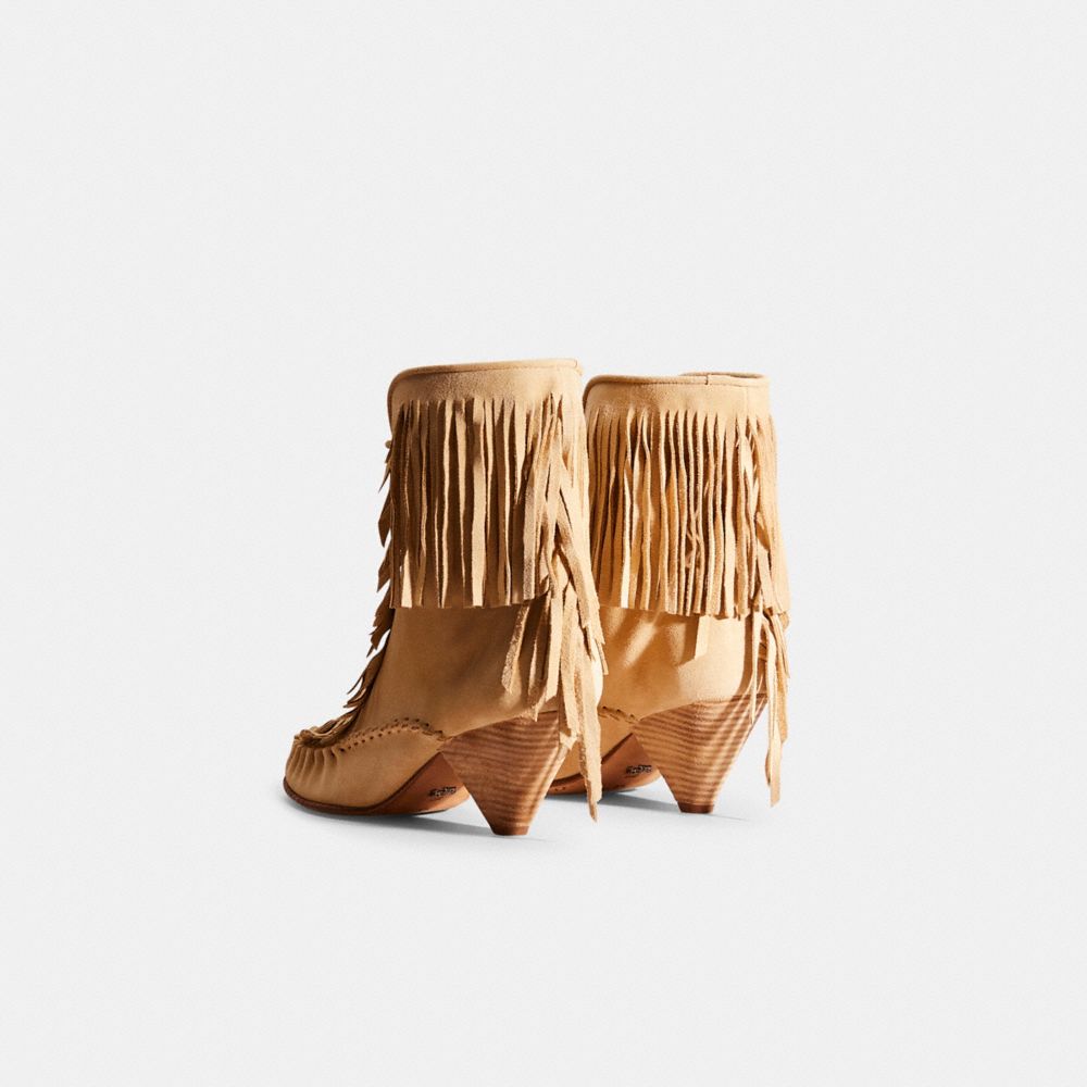 Shop Coach Restored Fringe Boot In Light Tan