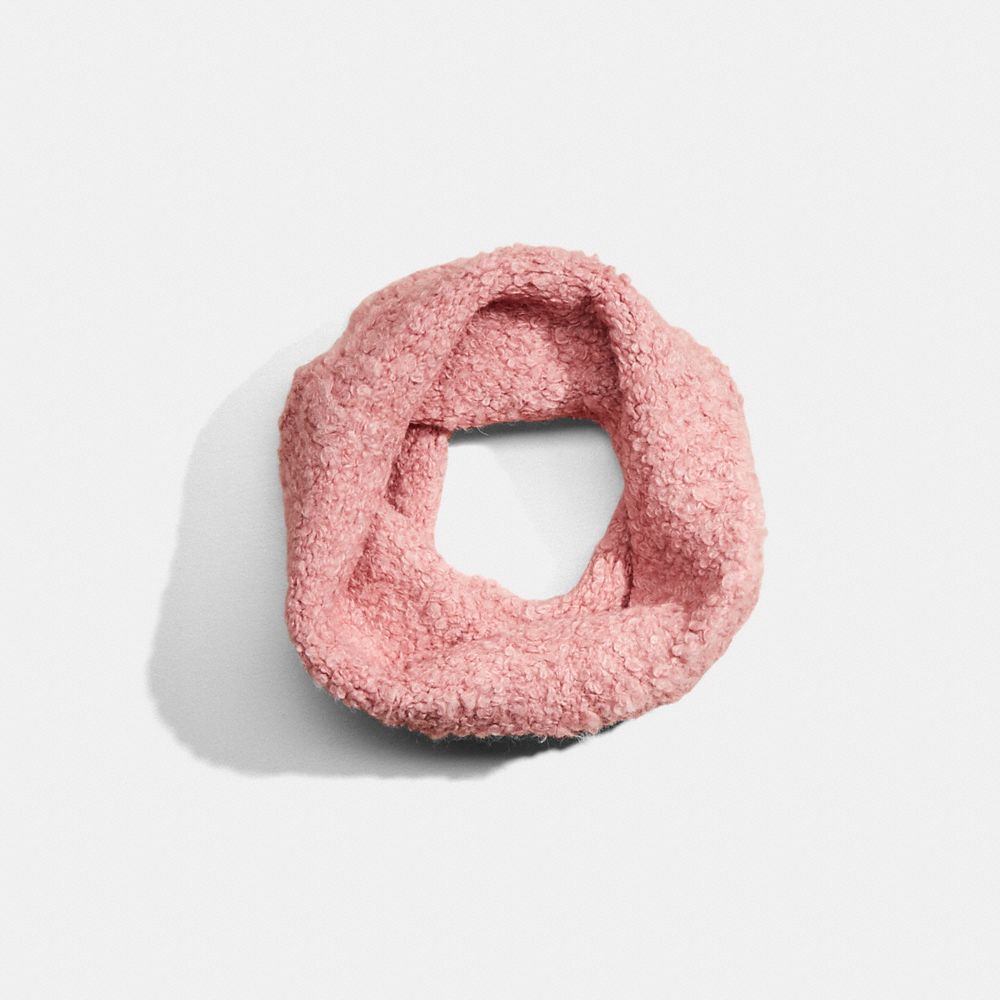 Coach Restored Fleece Textured Snood In Pink