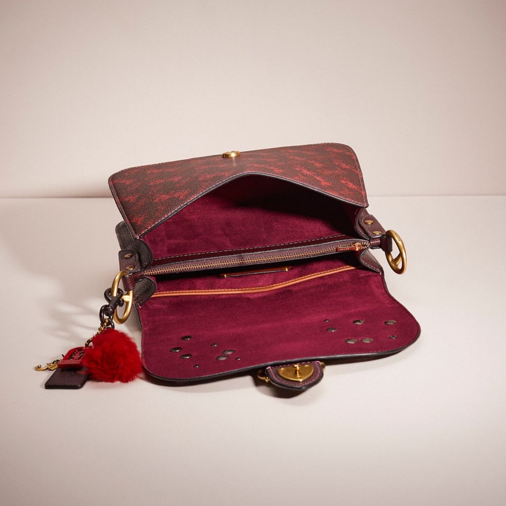 Shop Coach Upcrafted Beat Shoulder Bag With Horse And Carriage Print In Brass/oxblood Cranberry