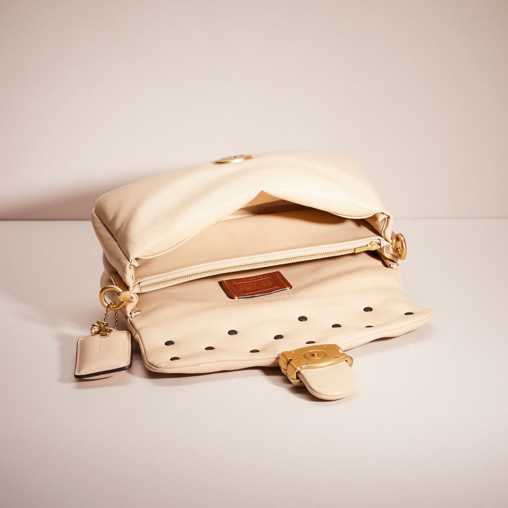 Coach Upcrafted Pillow Tabby Shoulder Bag 26 In Brass/ivory