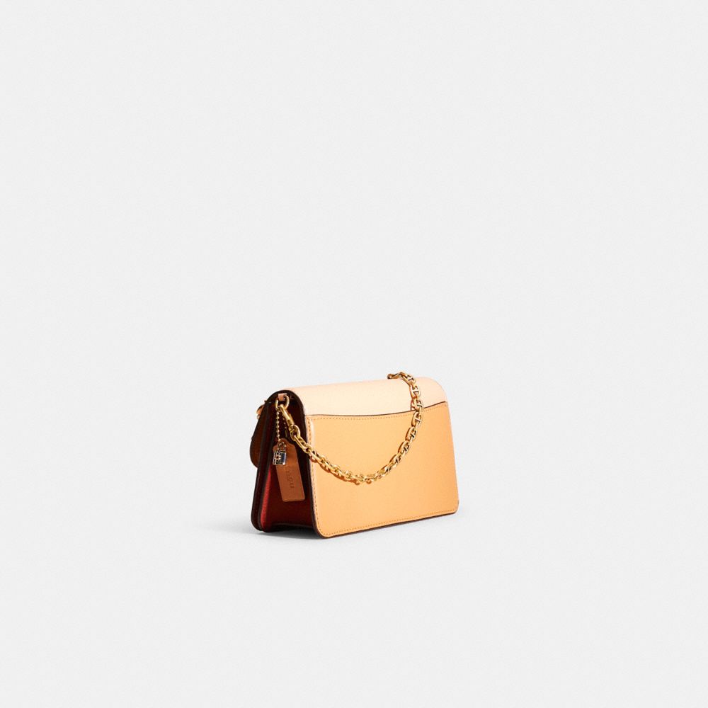 Coach Upcrafted Beat Crossbody Clutch In Colorblock In Brass/blush Natural Multi