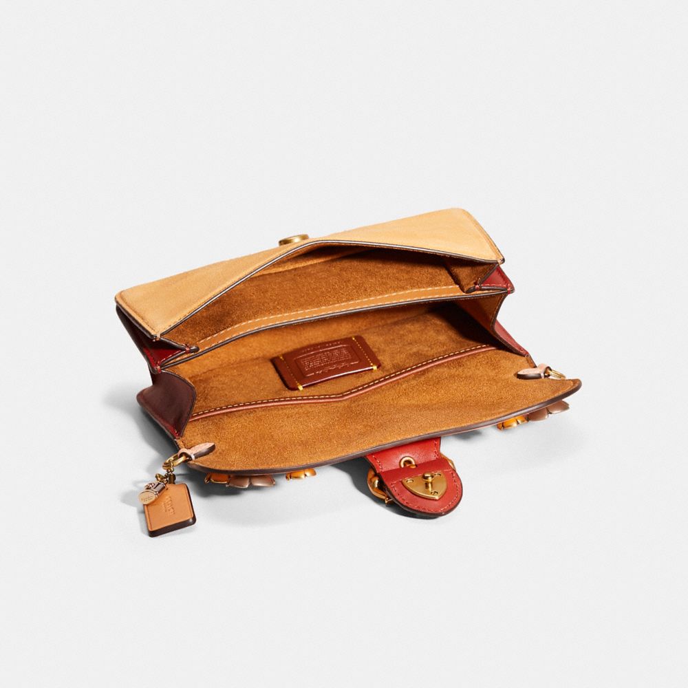 Coach Upcrafted Beat Crossbody Clutch In Colorblock In Brass/blush Natural Multi