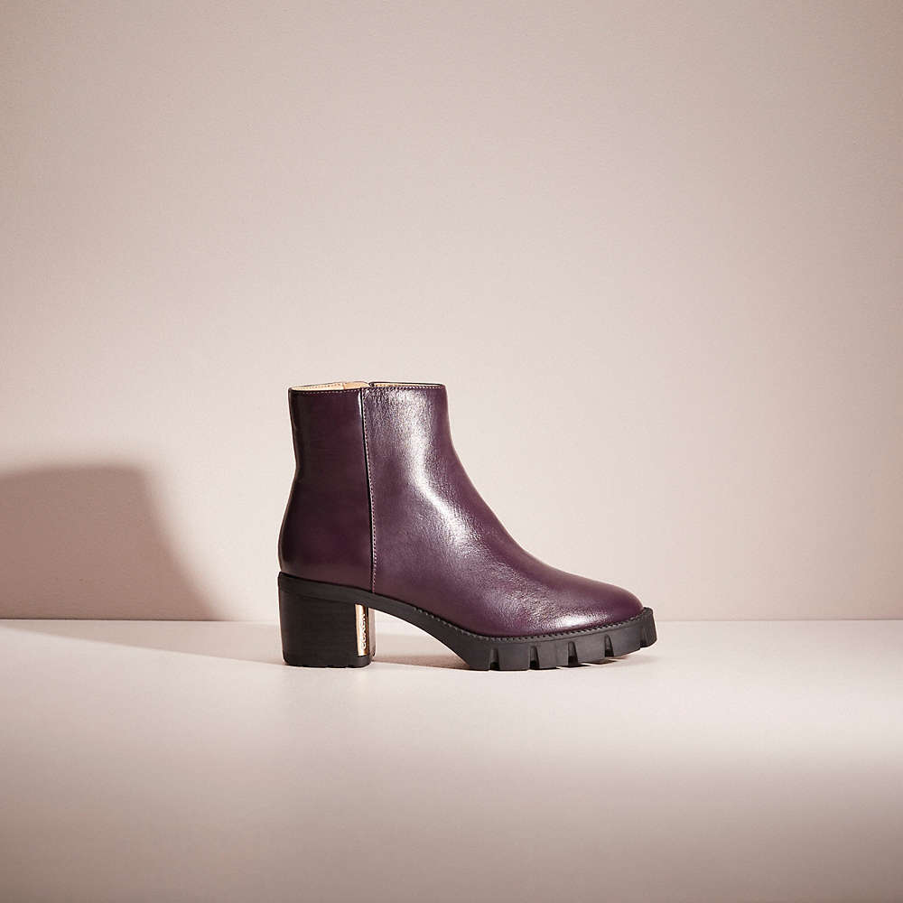 Coach Restored Chrissy Bootie In Deep Eggplant