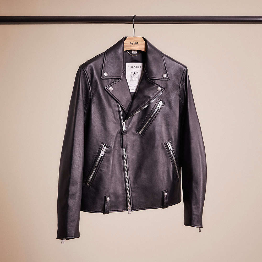 Coach Restored Leather Moto Jacket In Black