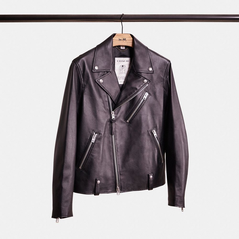 Coach Restored Leather Moto Jacket In Black