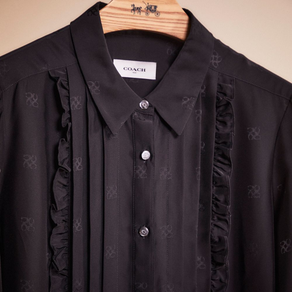 Shop Coach Restored Jacquard Bib Shirt In Black