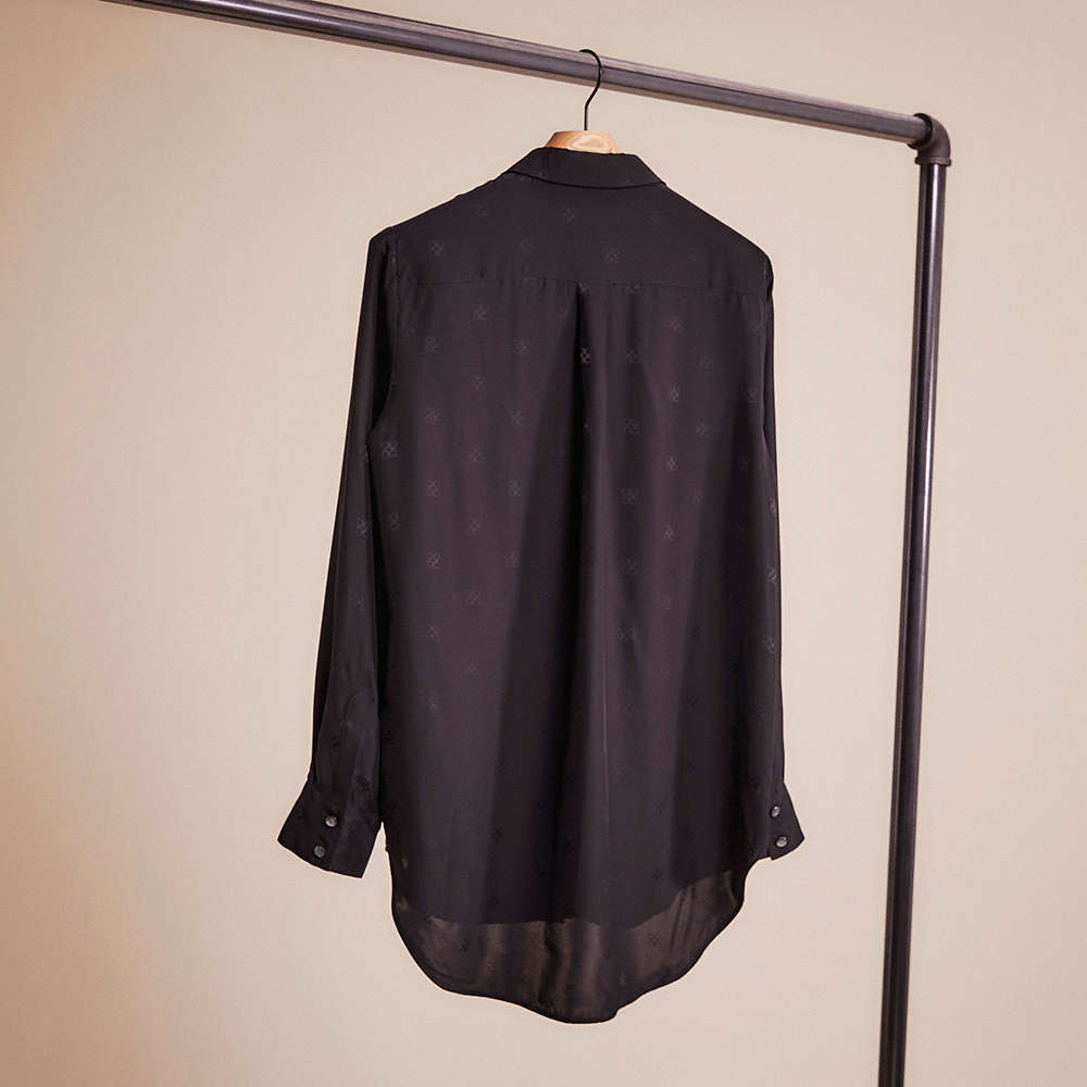 Shop Coach Restored Jacquard Bib Shirt In Black