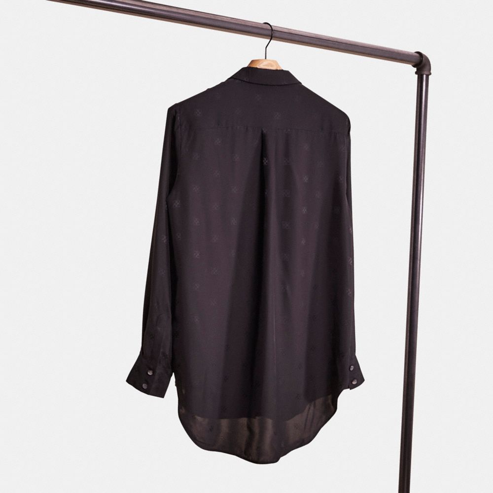 Coach Restored Jacquard Bib Shirt In Black