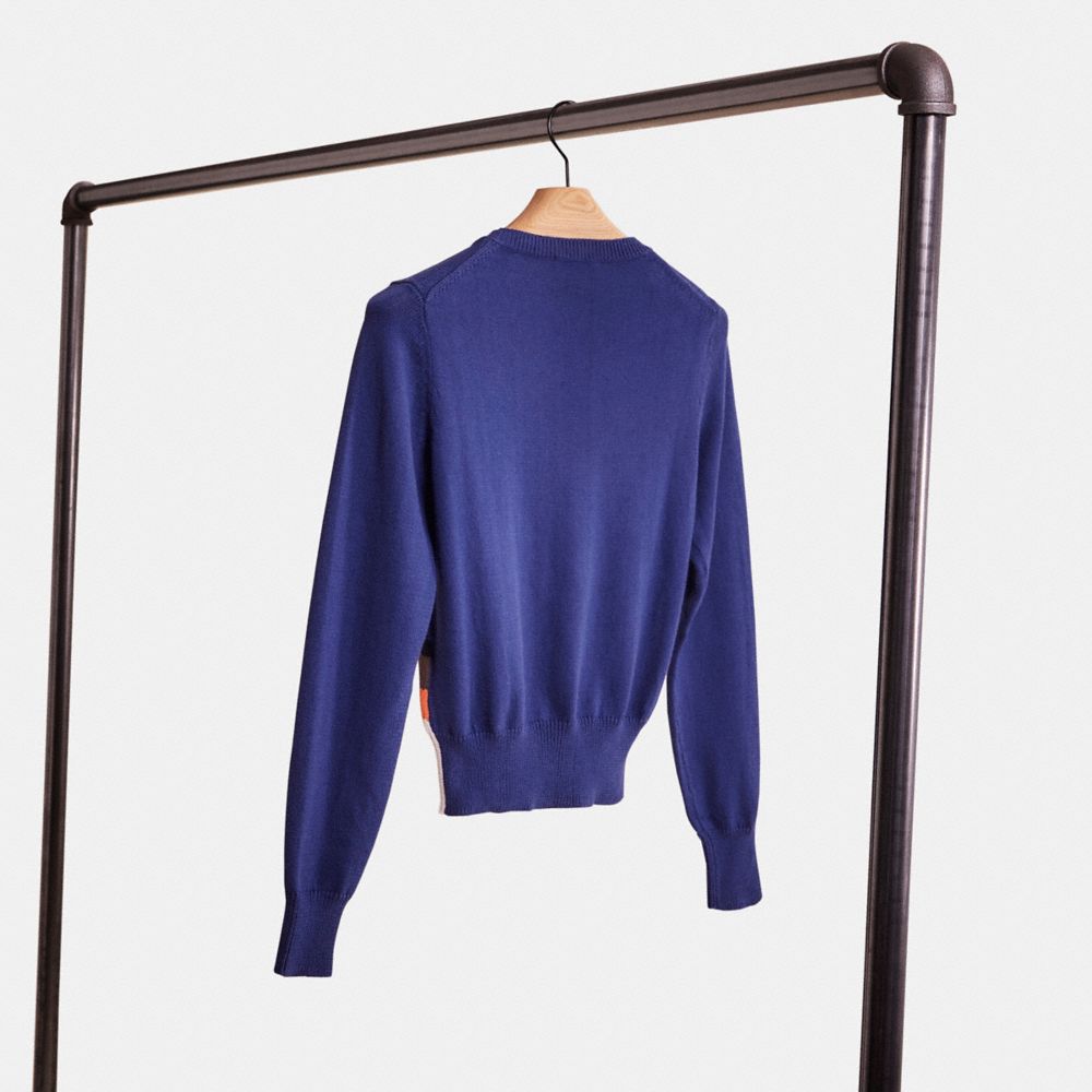 Shop Coach Restored Moonscape Crewneck Sweater In Midnight Multi