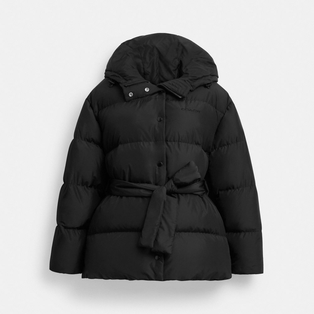 Short Puffer With Belt In Recycled Polyester, ProductTile